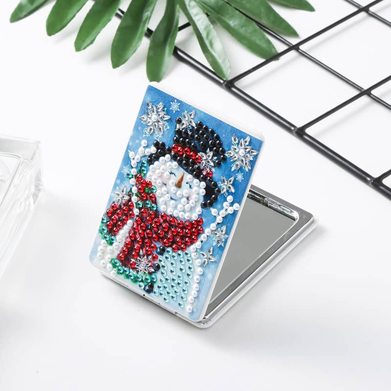 Snowman — Diamond Painting Compact Mirror Kit design