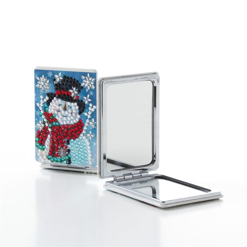 Snowman — Diamond Painting Compact Mirror Kit, product view 2