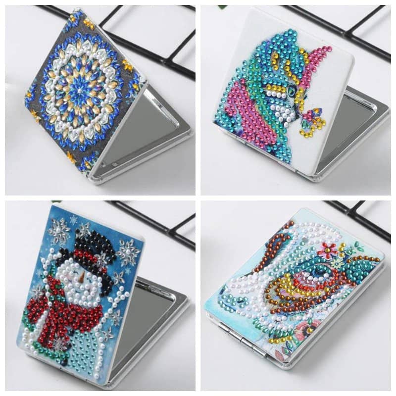 Colorful Cat — Diamond Painting Compact Mirror Kit, product view 5