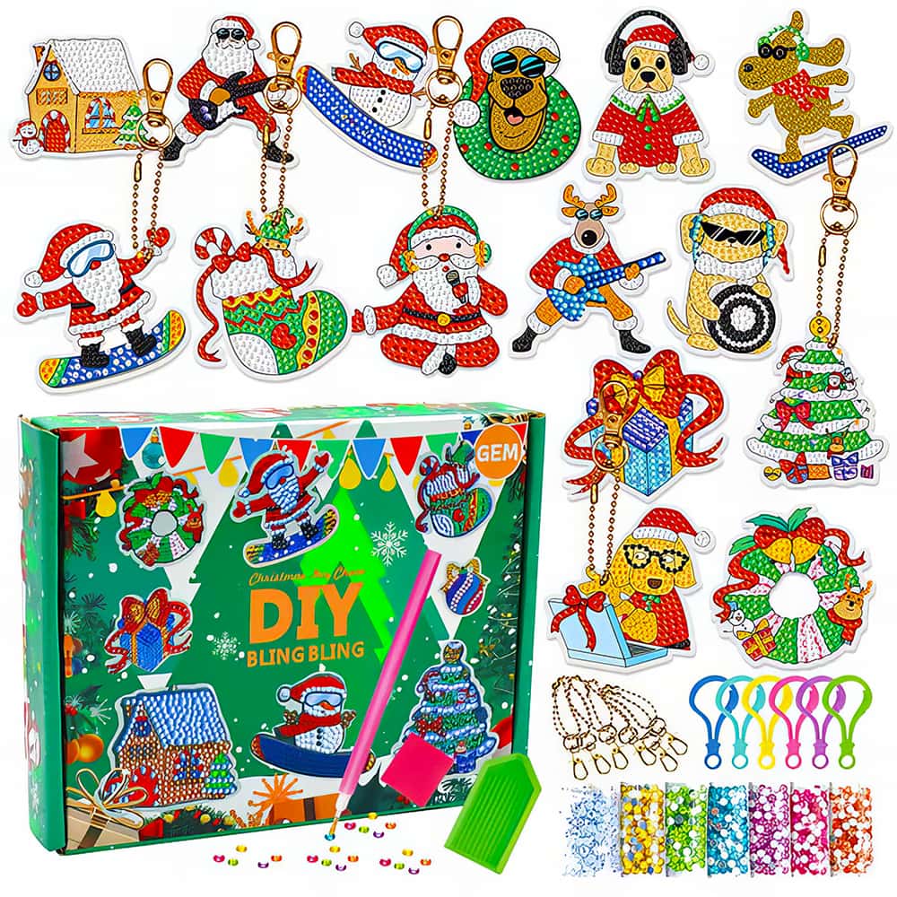 Christmas — Diamond Painting Keychain Set design