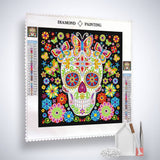 Butterflies with skull — Glow-in-the-Dark Diamond Painting Kit, product view 4