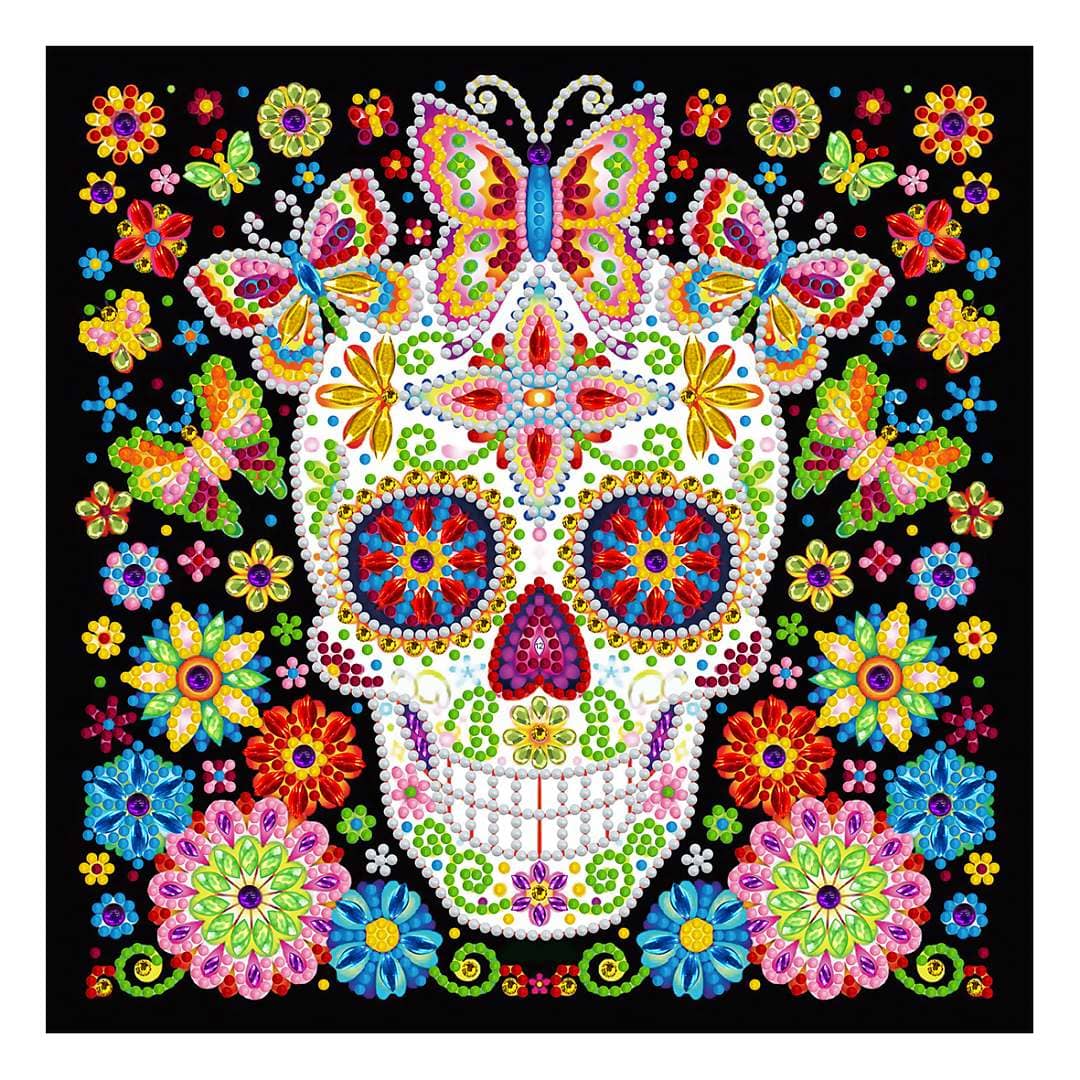 Butterflies with skull — Glow-in-the-Dark Diamond Painting Kit, product view 2