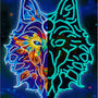 Wolf View — Glow-in-the-Dark Diamond Painting Kit design