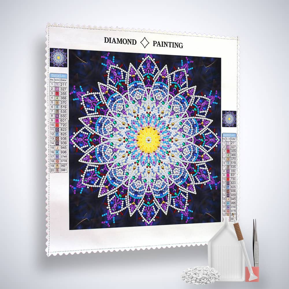 Fine Mandala — Glow-in-the-Dark Diamond Painting Kit, product view 4