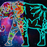 Proud Elephant — Glow-in-the-Dark Diamond Painting Kit design