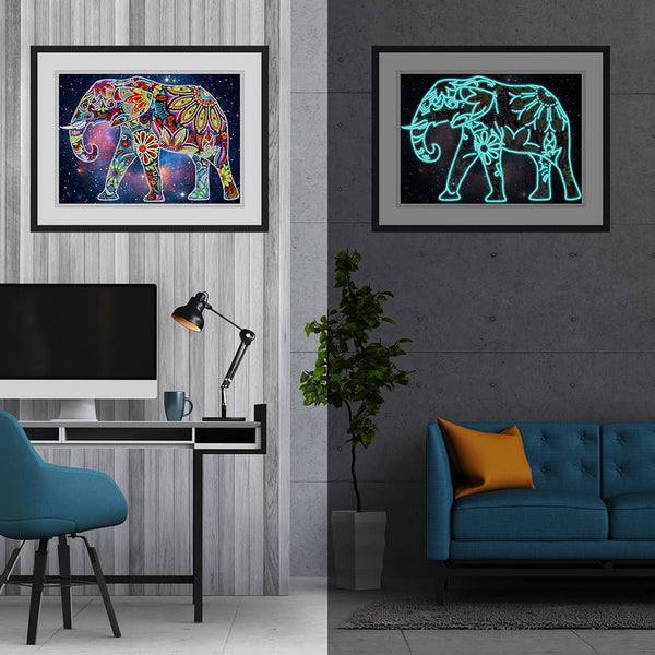 Proud Elephant — Glow-in-the-Dark Diamond Painting Kit, product view 5