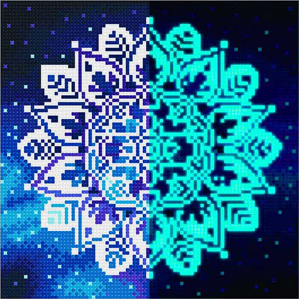 Snowflake Mandala — Glow-in-the-Dark Diamond Painting Kit design