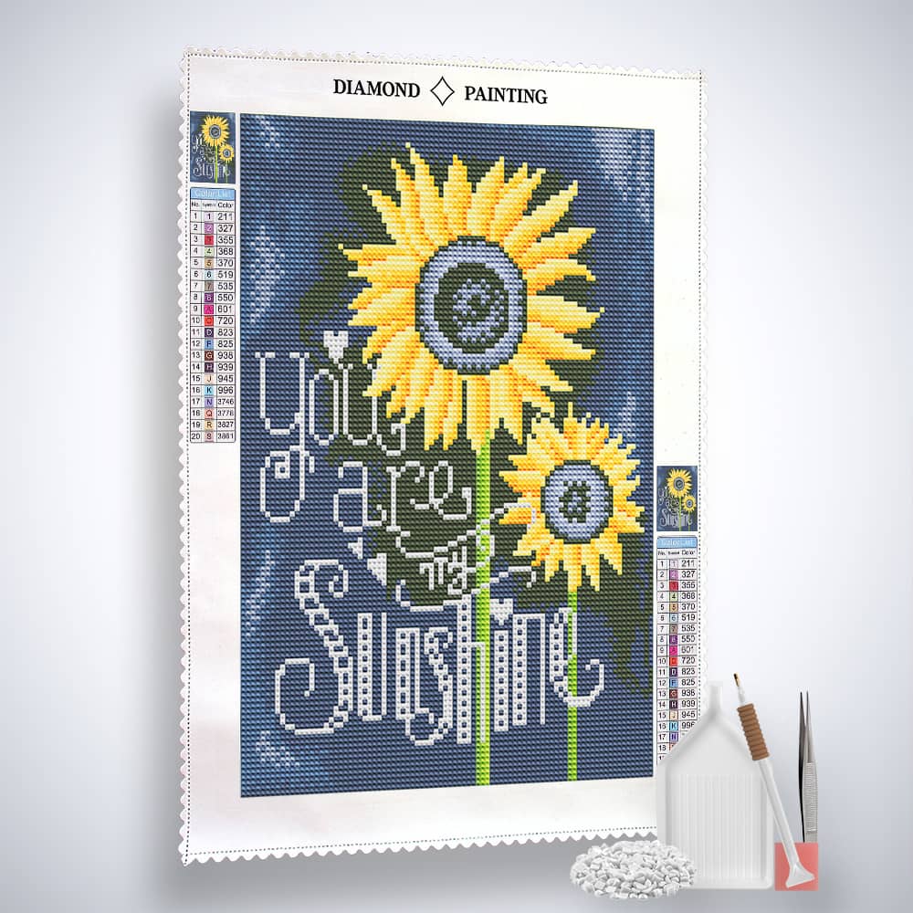 You are my Sunshine, Sunflowers — Glow-in-the-Dark Diamond Painting Kit, product view 4