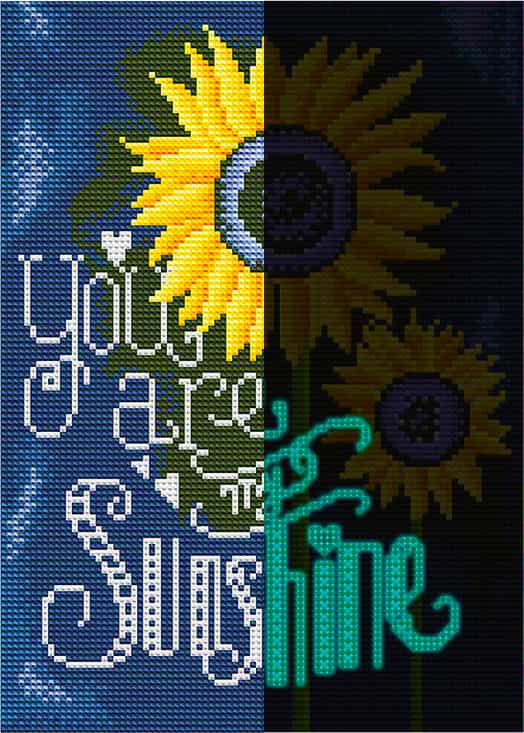 You are my Sunshine, Sunflowers — Glow-in-the-Dark Diamond Painting Kit design