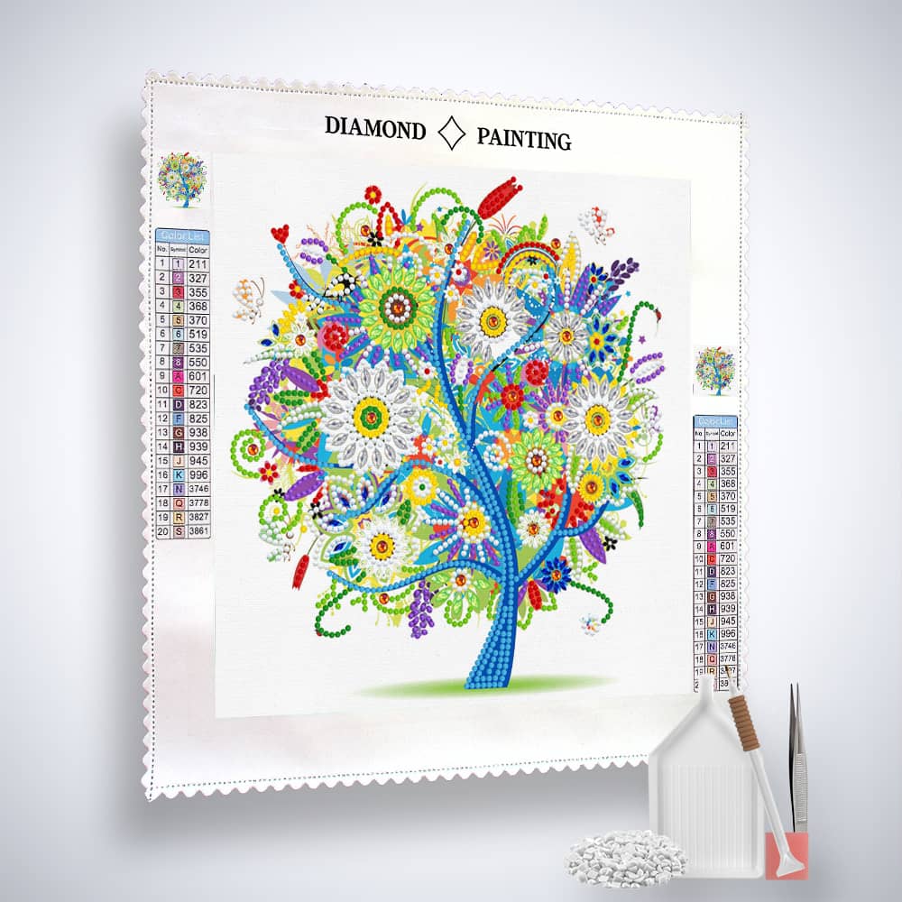 Colorful Tree, Abstract — Glow-in-the-Dark Diamond Painting Kit, product view 4