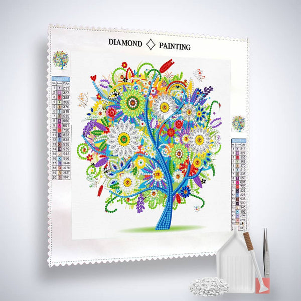 Colorful Tree, Abstract — Glow-in-the-Dark Diamond Painting Kit, product view 4