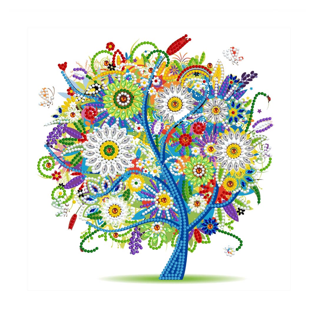 Colorful Tree, Abstract — Glow-in-the-Dark Diamond Painting Kit, product view 2