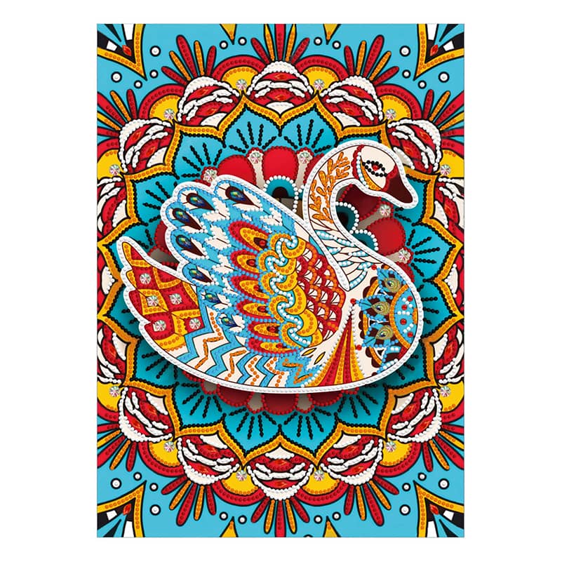 Swan Mandala — Glow-in-the-Dark Diamond Painting Kit, product view 2