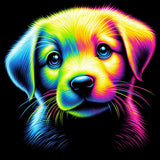 A Puppy's Colorful Awakening — Diamond Painting Kit design