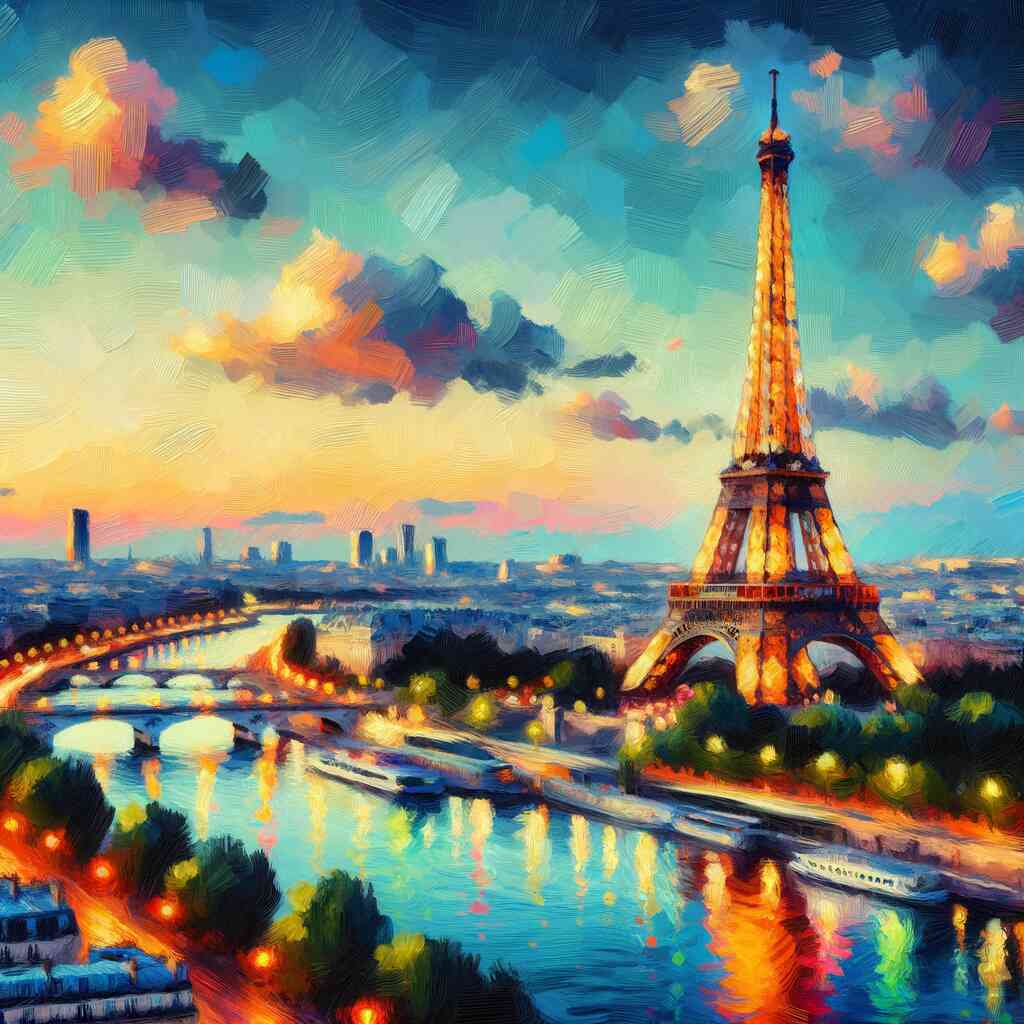 Evening glow in Paris — Diamond Painting Kit design