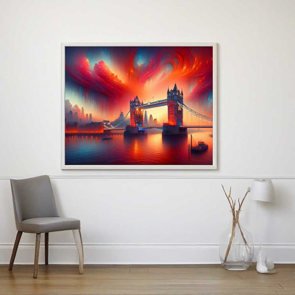 Evening sky over London's Tower Bridge — Diamond Painting Kit, product view 2