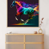 Galloping neon horse — AB Diamond Painting Kit, product view 3