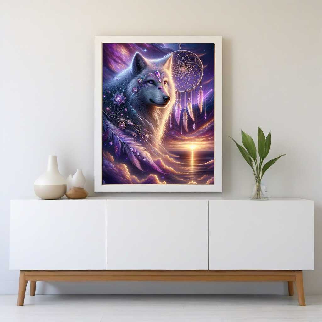 Day and Night Wolf — Diamond Painting Kit, product view 2