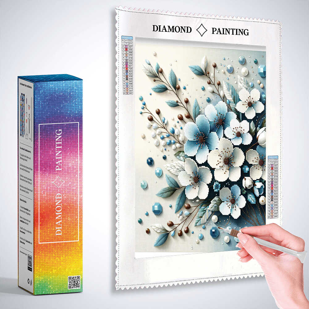 Bouquet of flowers in blue — Diamond Painting Kit, product view 2