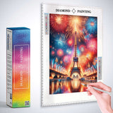 Colorful Eiffel Tower Fireworks — Diamond Painting Kit, product view 3