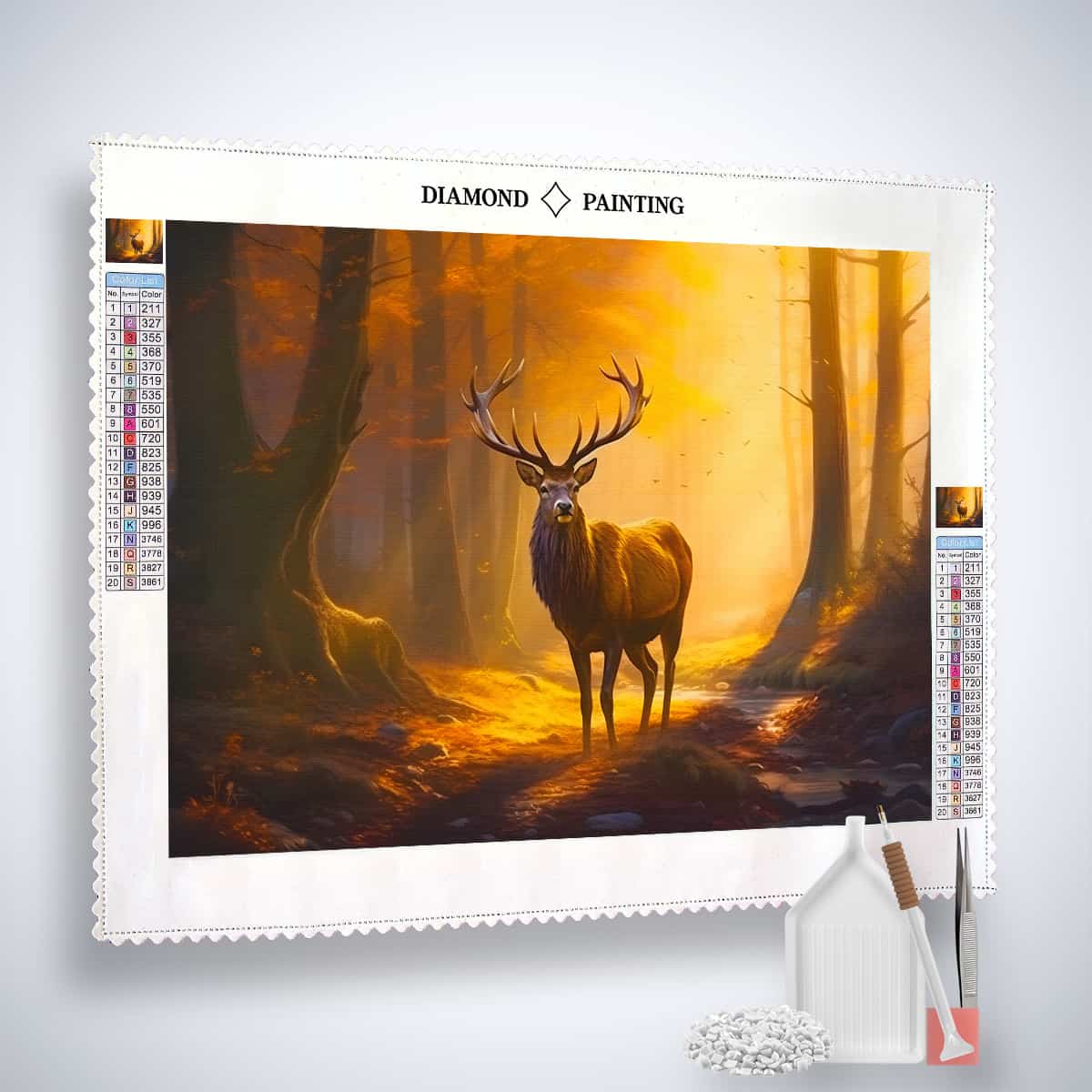 Deer in the golden forest — Diamond Painting Kit, product view 2