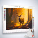 Deer in the golden forest — Diamond Painting Kit, product view 2