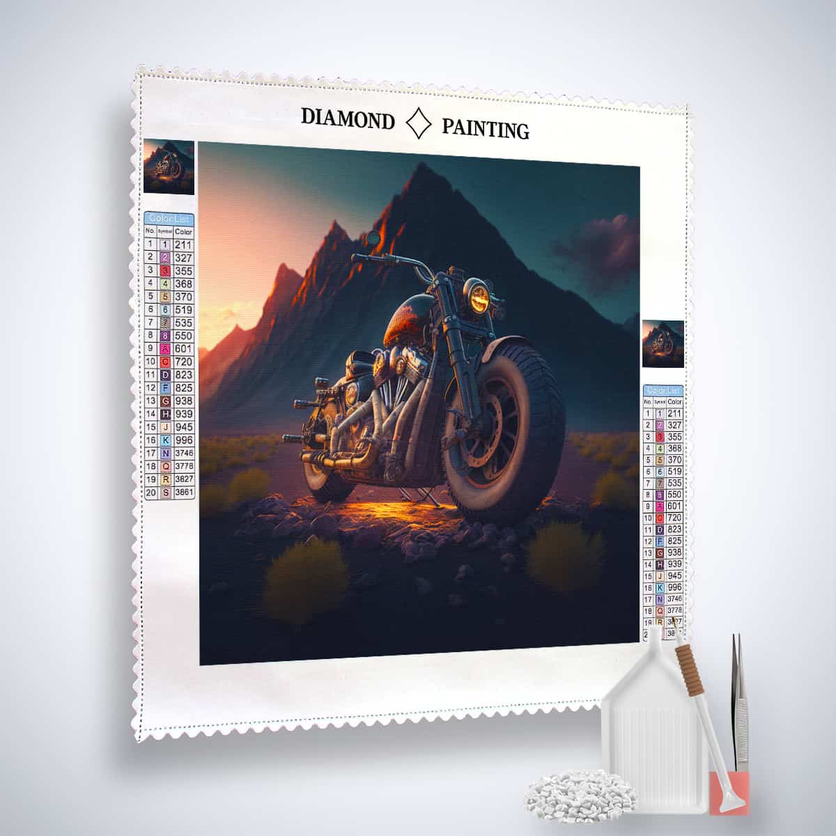 Route 66 and the motorcycle adventure — Diamond Painting Kit, product view 2