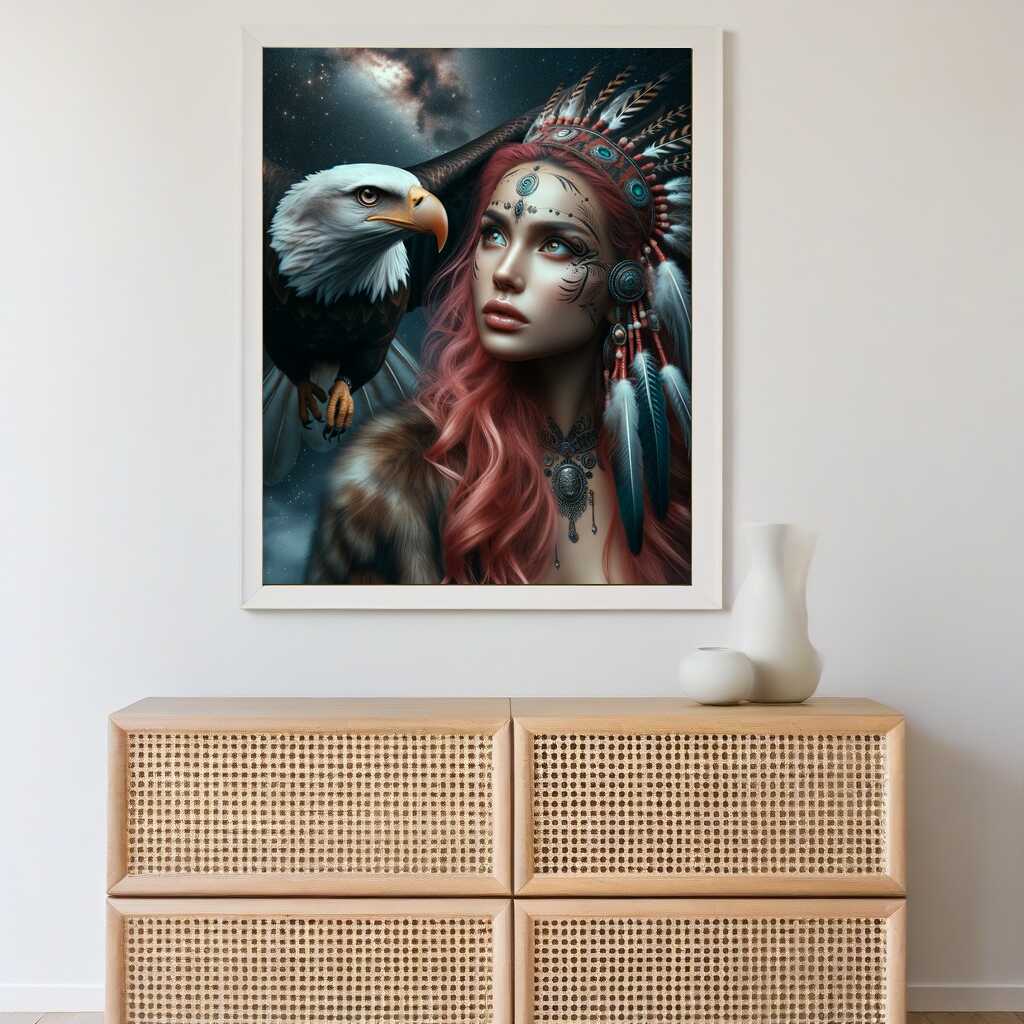 Eagle and woman — Diamond Painting Kit, product view 2