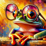 Frog wears big glasses — Diamond Painting Kit design