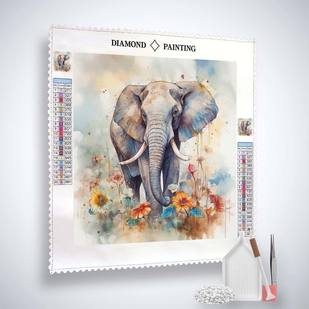 Majestic elephant — Diamond Painting Kit, product view 2