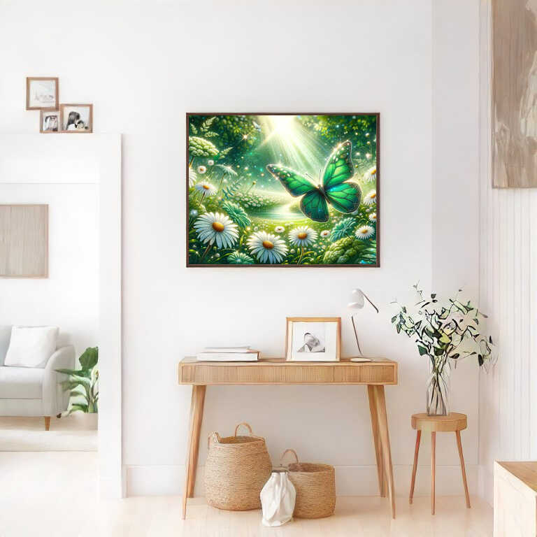 Butterfly in the Daisy Meadow — Diamond Painting Kit, product view 2