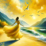 Woman in yellow dress — Diamond Painting Kit design