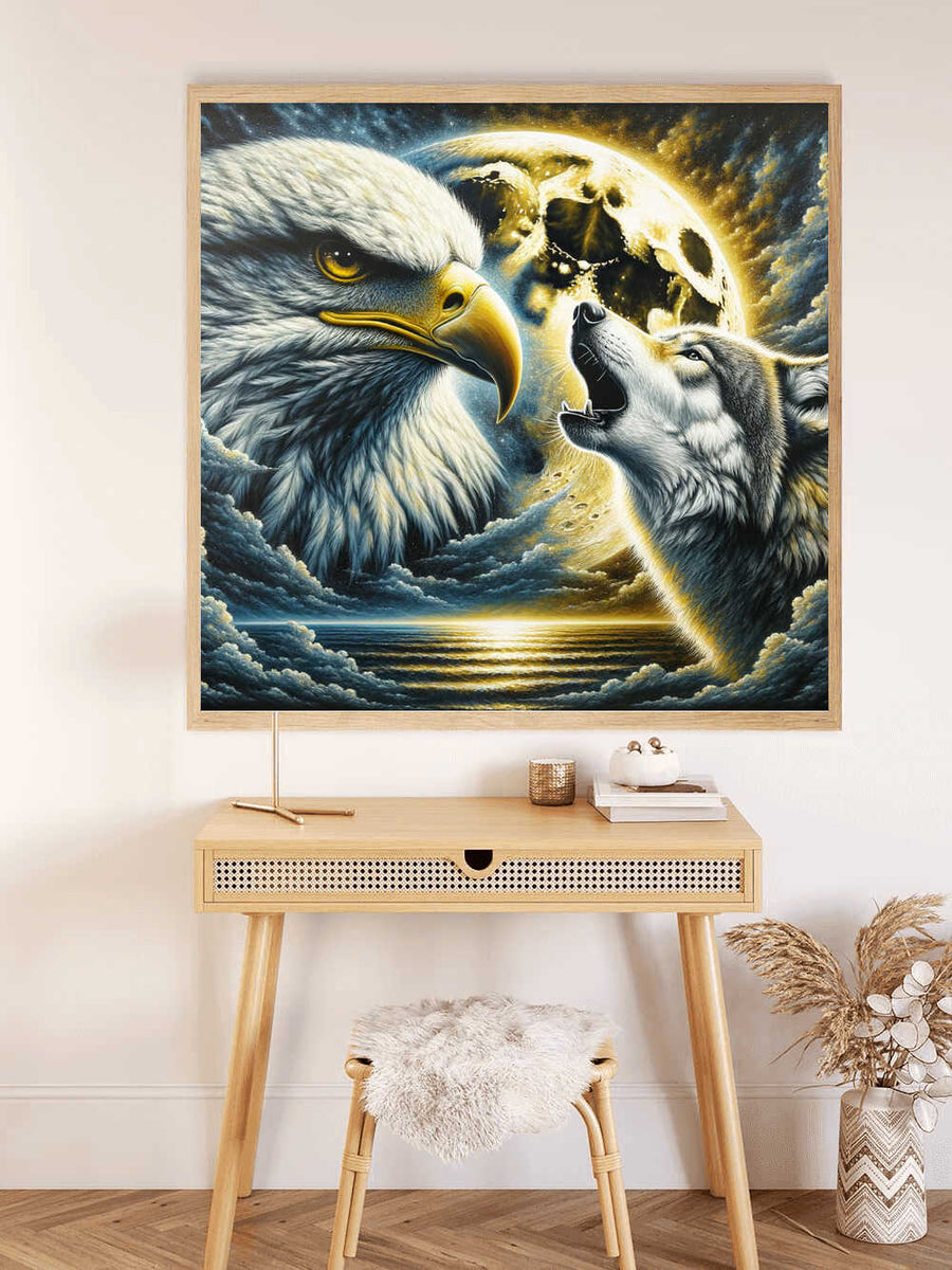 Eagle and howling wolf — Diamond Painting Kit, product view 2
