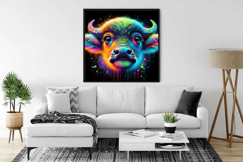 Cosmic Buffalo Colors — Diamond Painting Kit, product view 2