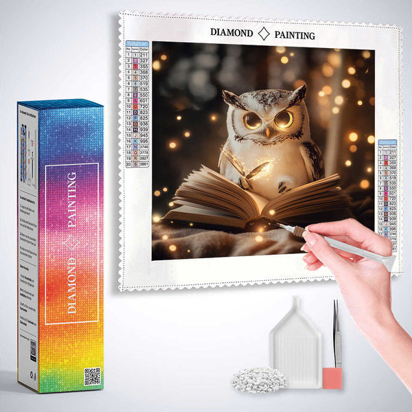 Owl Candlelight — Diamond Painting Kit, product view 3