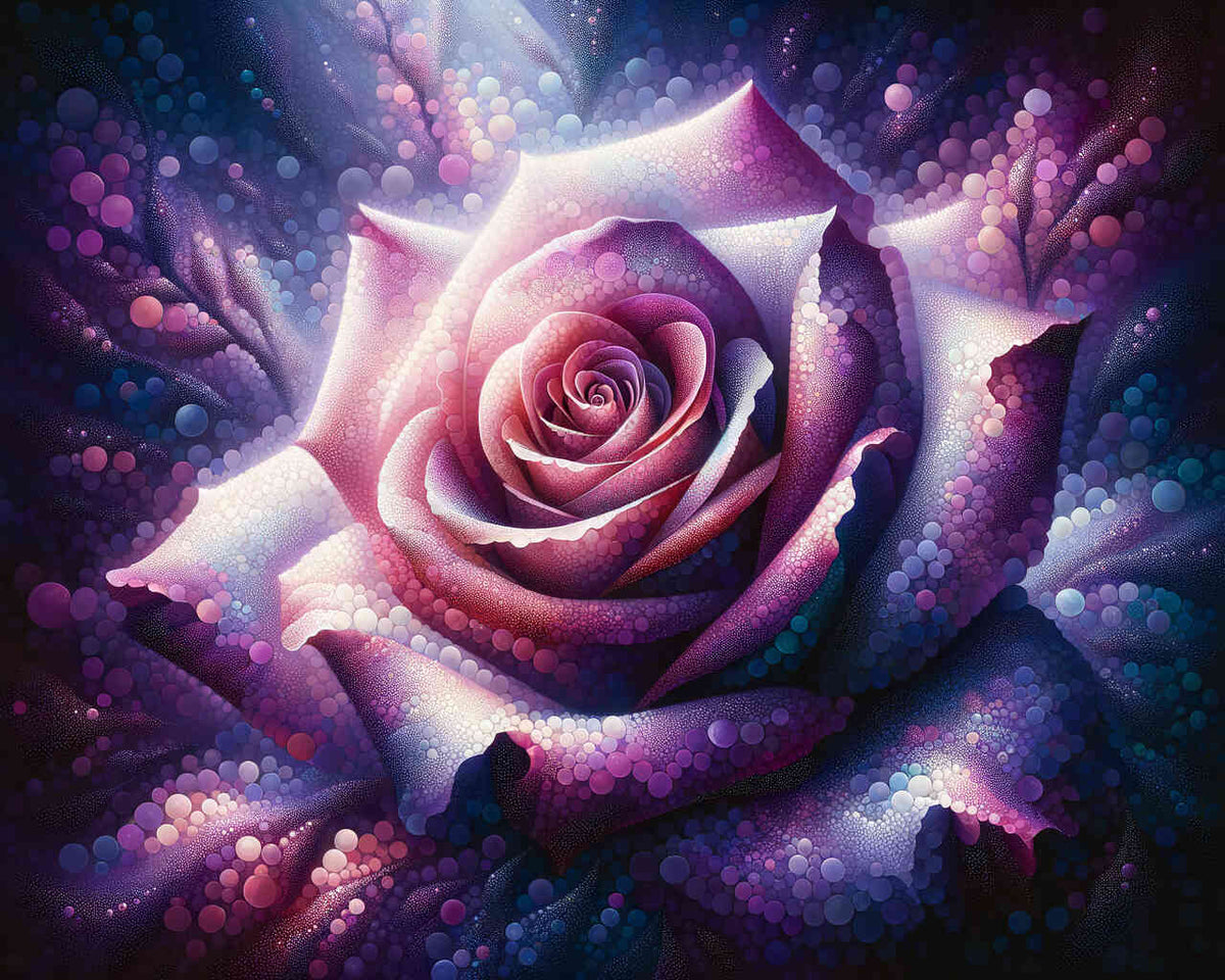 Violet and Pink Rose — Diamond Painting Kit design