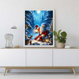 Santa Claus in lantern light — Diamond Painting Kit, product view 2