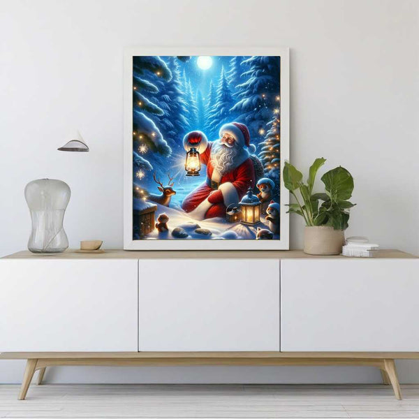 Santa Claus in lantern light — Diamond Painting Kit, product view 2