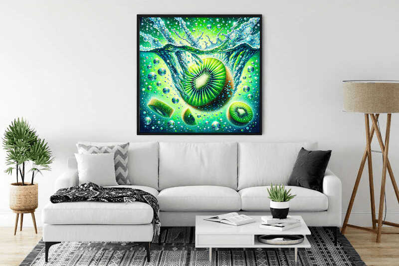 Kiwi in the water — Diamond Painting Kit, product view 2