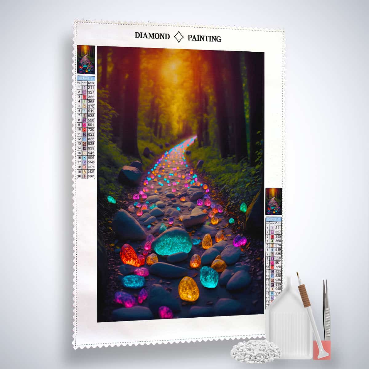 Path with glowing stones — AB Diamond Painting Kit, product view 2