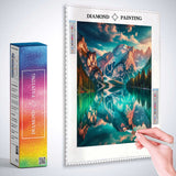 Crystal clear mountain lake — Diamond Painting Kit, product view 3