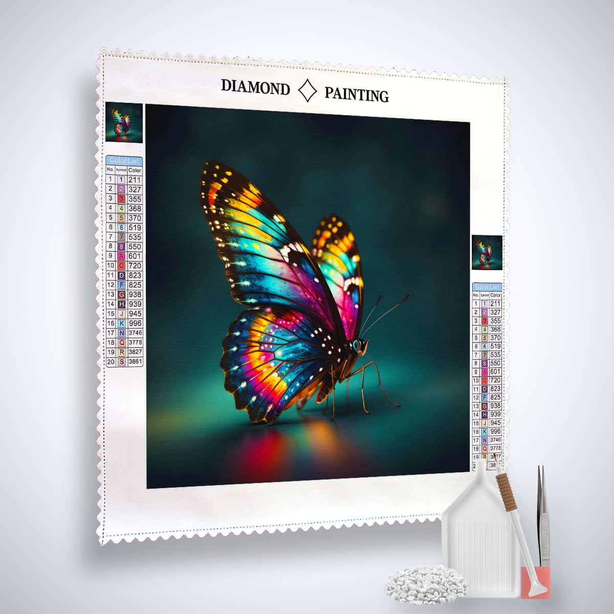 Butterfly sitting — AB Diamond Painting Kit, product view 2