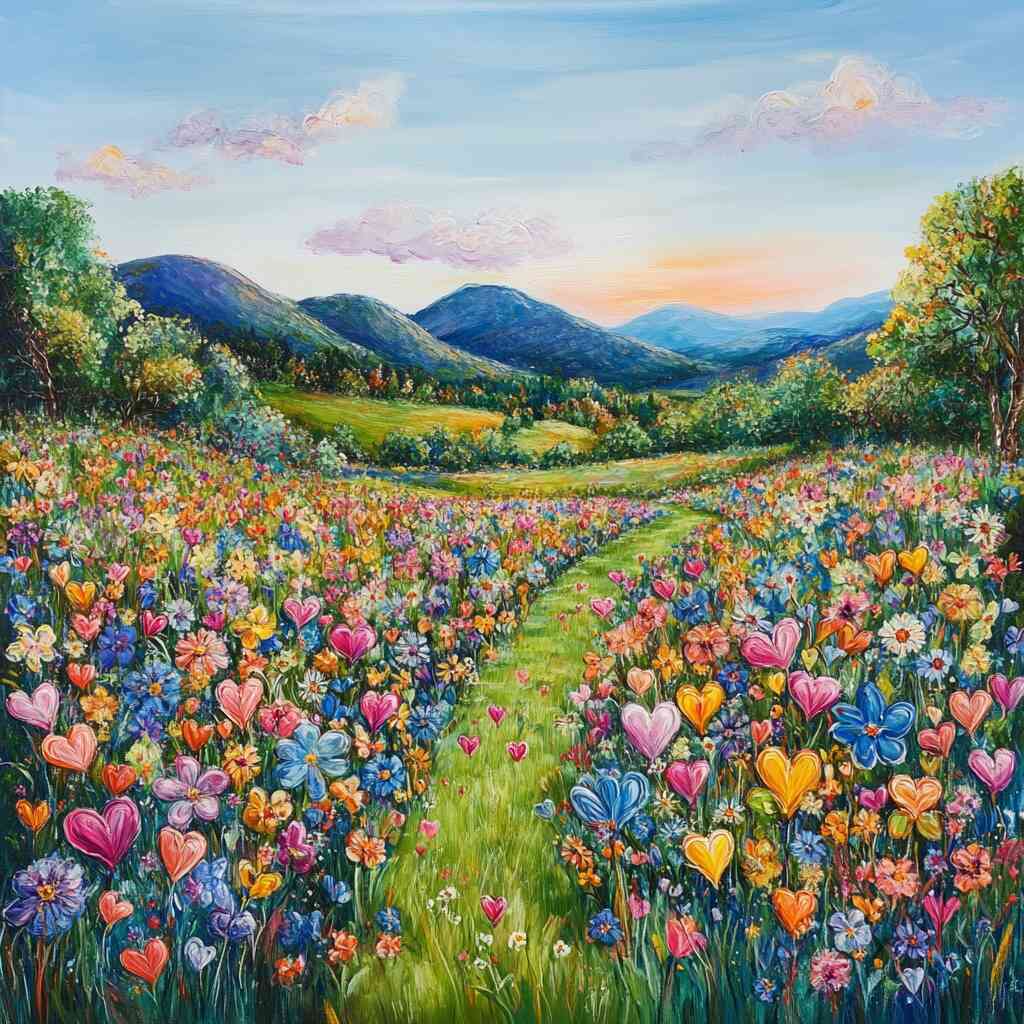 The Tulip-Lined Path — Diamond Painting Kit design