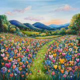 The Tulip-Lined Path — Diamond Painting Kit design
