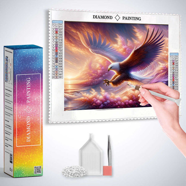 Eagle approaching — Diamond Painting Kit, product view 3