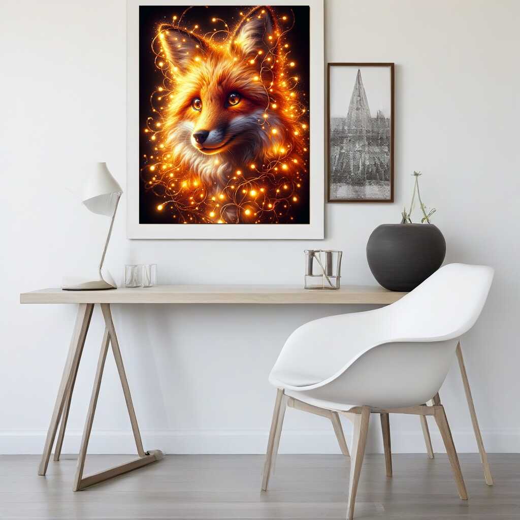 Fairy lights fox — Diamond Painting Kit, product view 2
