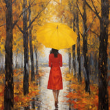 Autumn feelings: Beautiful woman in a colorful forest — Diamond Painting Kit design