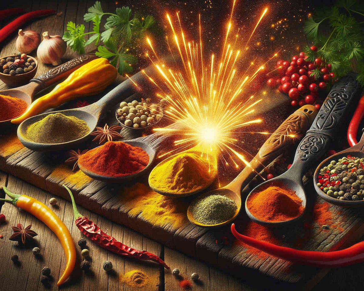 Cooking spoon with spices of the kitchen — Diamond Painting Kit design