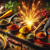 Cooking spoon with spices of the kitchen — Diamond Painting Kit design