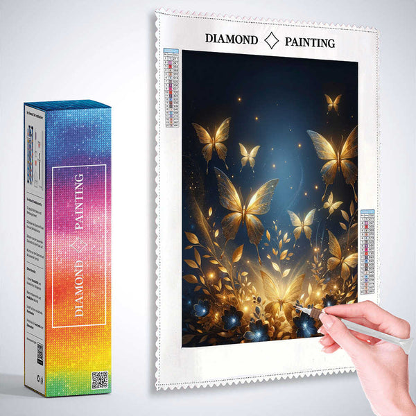 Golden Butterflies — Diamond Painting Kit, product view 3